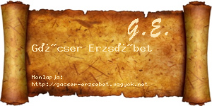 Gácser Erzsébet névjegykártya